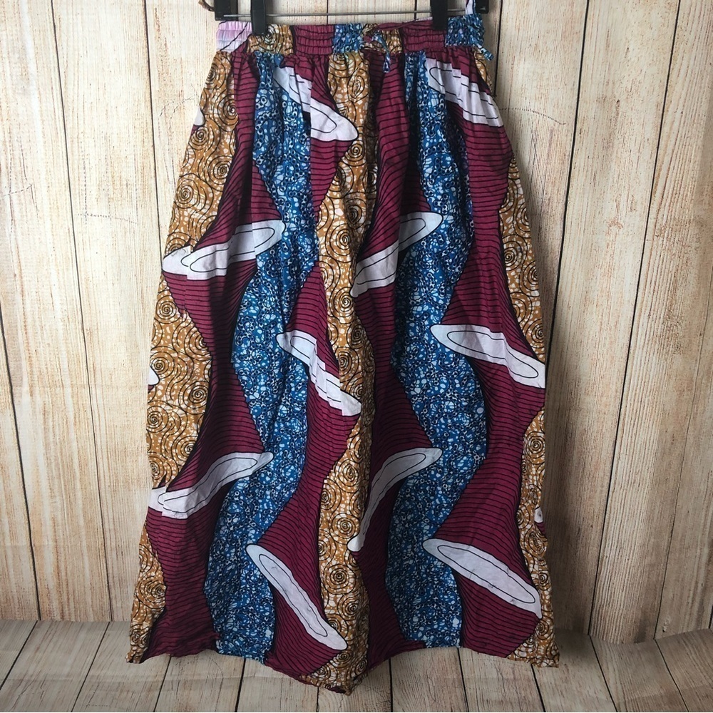 Multicolor High Waist Maxi A-Line Skirt - Picture 5 of 5